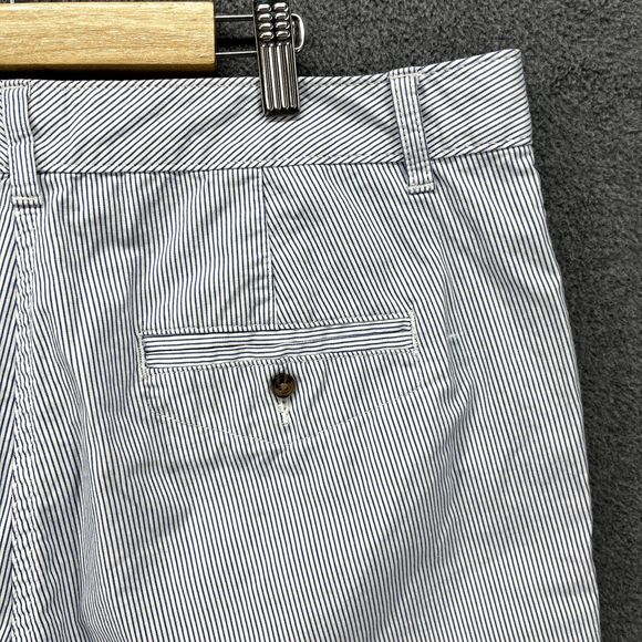 M&S‎ shorts womens 18 blue white stripe Chino cotton blend - Picture 13 of 15